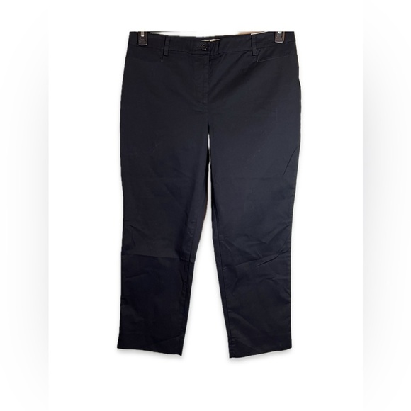 Talbots NWT Stretch Twill Crop Pants Women’s Size 14 Black - Picture 10 of 10